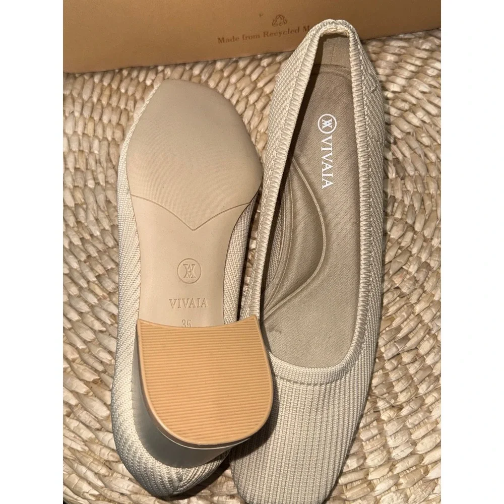 VIVAIA Knit Pumps Block Heel‎ Comfortable Classic Shoes size EU/35 US/5